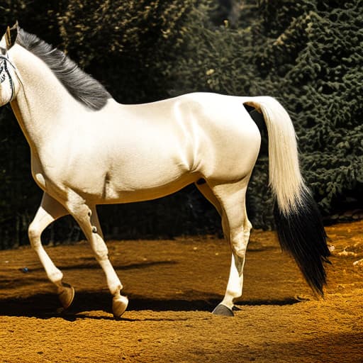 mdjrny-v4 style Gold Arabic horse