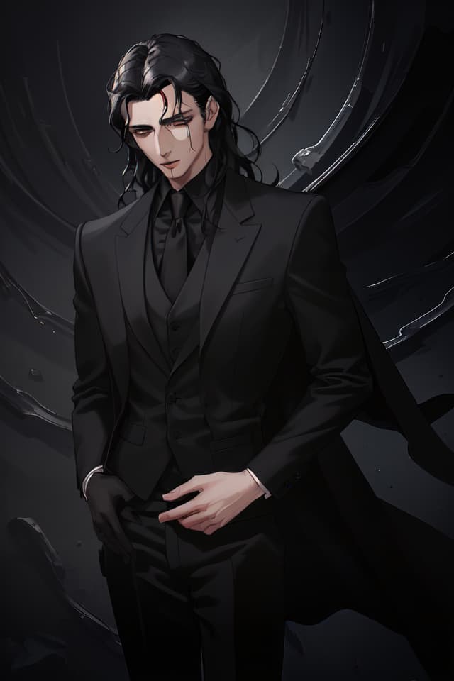  Ultra detailed,8k,high resolution,absurd,employed,detailed,delicately composed,cinematic angles,bold composition,subtle features,{{Beautiful man in black suit: 1.4}}((black hair,dark eyes,dark rimmed gles,beautiful man)){Beautiful man in black suit fashionably dressed,black hair,dark eyes,dark rimmed gles,attractive},bestQuality,Masterpiece,