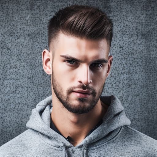 portrait+ style russian queer fitness model brunette very cute dude face