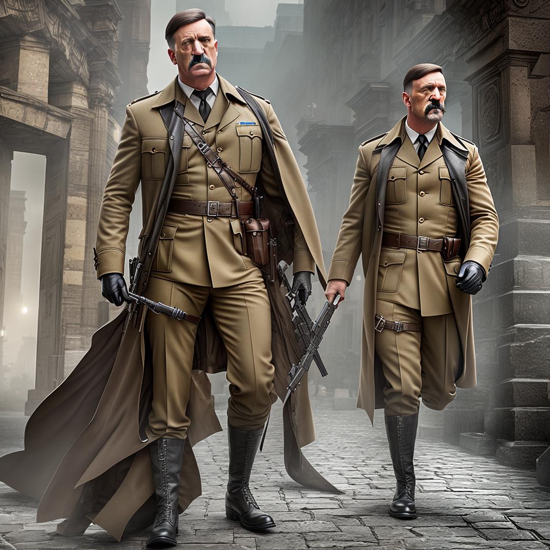  Hitler wakes up in present day Berlin hyperrealistic, full body, detailed clothing, highly detailed, cinematic lighting, stunningly beautiful, intricate, sharp focus, f/1. 8, 85mm, (centered image composition), (professionally color graded), ((bright soft diffused light)), volumetric fog, trending on instagram, trending on tumblr, HDR 4K, 8K