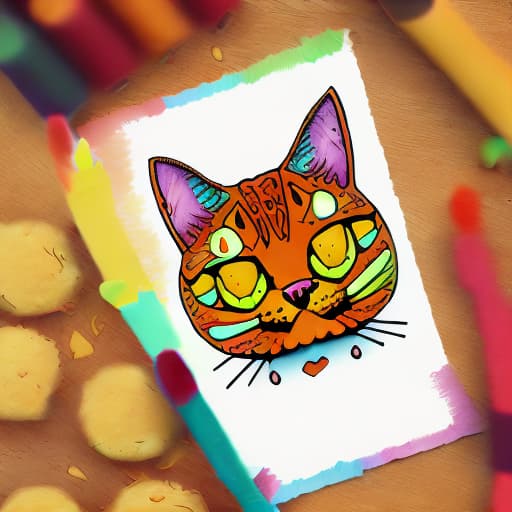 food_crit Coloring page, cat, simple