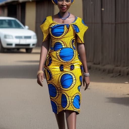  a beautiful African lady walking