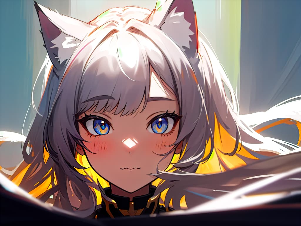  Focus on the face, beautiful girl, cat ear, masterpiece, best quality,8k,ultra detailed,high resolution,an extremely delicate and beautiful,hyper detail