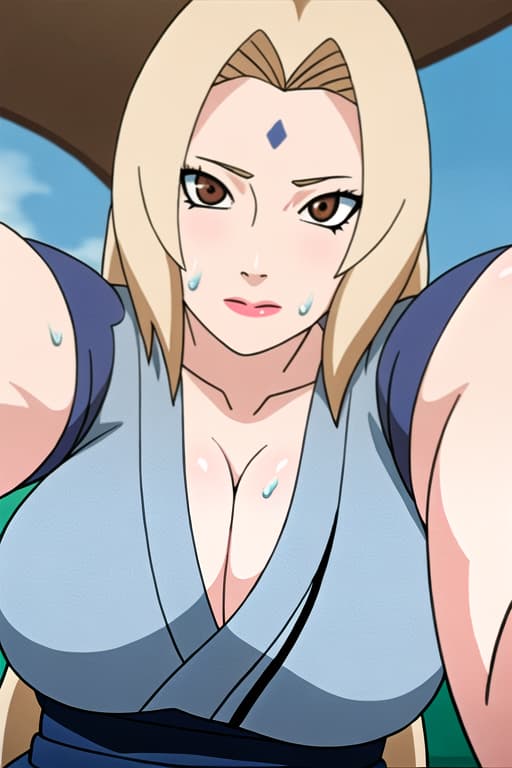 (Tsunade:1.2),(masterpiece, best quality:1.2), illustration, absurdres, highres, extremely detailed,hospital,looking_at_breasts,,from below,(extremely detailed face) (very detailed and expressive eyes),finely detailed finely detailed,(selfie),1girl,exhibitionism, clothes clothes lift,out juice sweating ,looking at viewer outdoor day