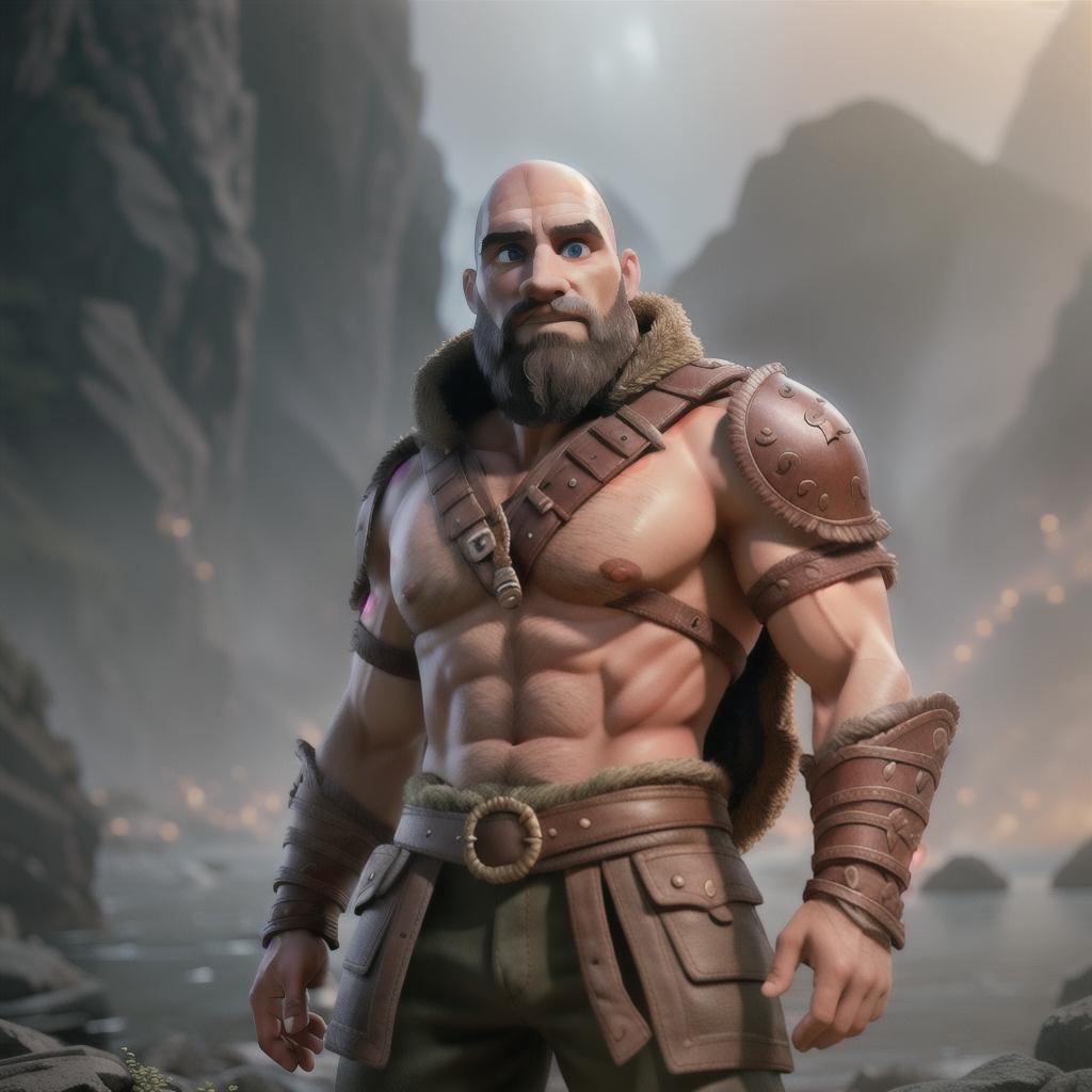  God of war hyperrealistic, full body, detailed clothing, highly detailed, cinematic lighting, stunningly beautiful, intricate, sharp focus, f/1. 8, 85mm, (centered image composition), (professionally color graded), ((bright soft diffused light)), volumetric fog, trending on instagram, trending on tumblr, HDR 4K, 8K