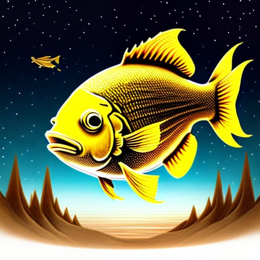  draw a big goldenfish, is swimming in the river