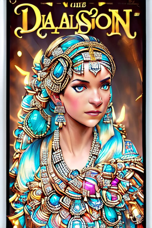 a photo of ddfusion style Design poster of a diamond shop with a woman wearing a diamond earring