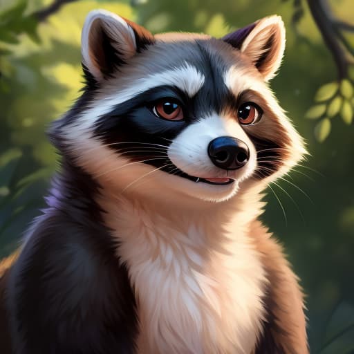  Raccoon, open eyes, digital art, masterpiece, 4k, fine details,