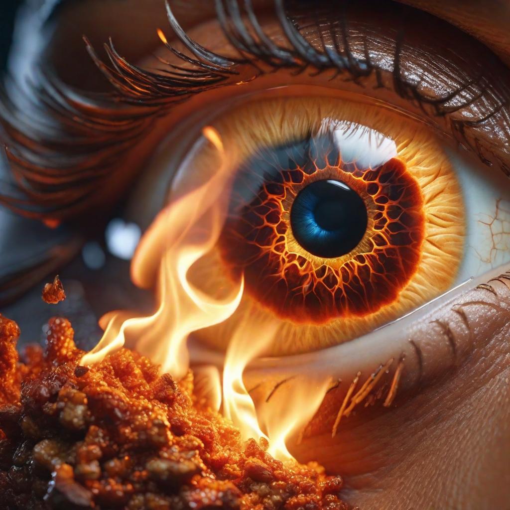  an eyeball cooking with huge visionary fire matrix hyperrealistic, full body, detailed clothing, highly detailed, cinematic lighting, stunningly beautiful, intricate, sharp focus, f/1. 8, 85mm, (centered image composition), (professionally color graded), ((bright soft diffused light)), volumetric fog, trending on instagram, trending on tumblr, HDR 4K, 8K