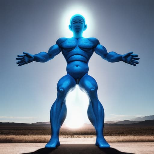  Giant blue human looking energy being