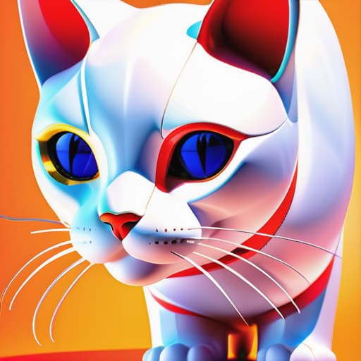  (((3D render Jeff Koons style))), ((Abstract, geometic abstract)), (white background), (digital printing), 3d render, redshift, of a cat face, (vivid color), (colorful), high quality, hyper realistic, full body, highly detailed, cinematic lighting, stunningly beautiful, intricate, sharp focus, f/1. 8, 85mm, (centered image composition), (professionally color graded), ((bright soft diffused light)), volumetric fog, trending on instagram, trending on tumblr, HDR 4K, 8K hyperrealistic, full body, detailed clothing, highly detailed, cinematic lighting, stunningly beautiful, intricate, sharp focus, f/1. 8, 85mm, (centered image composition), (professionally color graded), ((bright soft diffused light)), volumetric fog, trending on instagram, trending on tumblr, HDR 4K, 8K