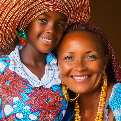 portrait+ style an African girl child travelling with her mum