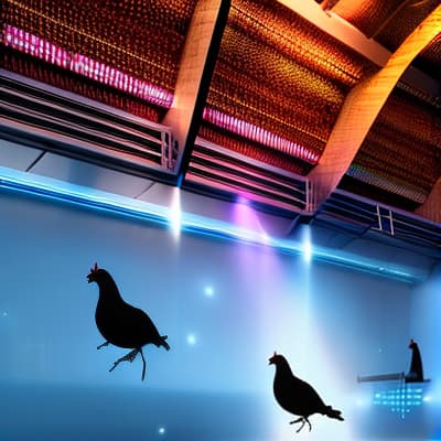 nvinkpunk dancing hens on ice hyperrealistic, full body, detailed clothing, highly detailed, cinematic lighting, stunningly beautiful, intricate, sharp focus, f/1. 8, 85mm, (centered image composition), (professionally color graded), ((bright soft diffused light)), volumetric fog, trending on instagram, trending on tumblr, HDR 4K, 8K