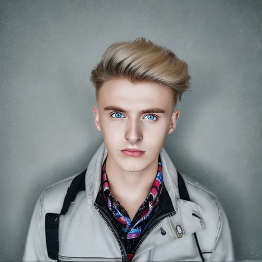 portrait+ style russian homosexual queer youtuber blonde very cute dude face