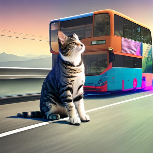 nvinkpunk Realistic image of a cat wearing headphones and reading glasses while riding a bus., breathtaking hyperrealistic, full body, detailed clothing, highly detailed, cinematic lighting, stunningly beautiful, intricate, sharp focus, f/1. 8, 85mm, (centered image composition), (professionally color graded), ((bright soft diffused light)), volumetric fog, trending on instagram, trending on tumblr, HDR 4K, 8K