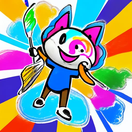  Painting on a happy character expression, stick figure picture bright colors, clean background requirements,