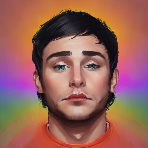 portrait+ style Russian queer parody performer brunette hunk dude facw