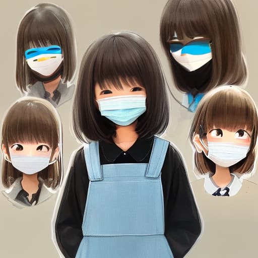  A person holding a smiling mask, but my actual expression is sad (my expression should be exposed). The painting style is simple, stick figure. The overall picture should not be too gloomy,