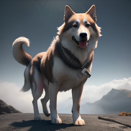  Un perro hyperrealistic, full body, detailed clothing, highly detailed, cinematic lighting, stunningly beautiful, intricate, sharp focus, f/1. 8, 85mm, (centered image composition), (professionally color graded), ((bright soft diffused light)), volumetric fog, trending on instagram, trending on tumblr, HDR 4K, 8K