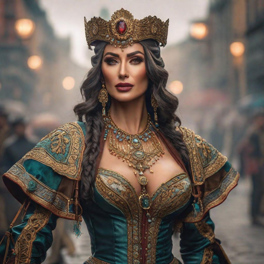  Mujer burlandosr hyperrealistic, full body, detailed clothing, highly detailed, cinematic lighting, stunningly beautiful, intricate, sharp focus, f/1. 8, 85mm, (centered image composition), (professionally color graded), ((bright soft diffused light)), volumetric fog, trending on instagram, trending on tumblr, HDR 4K, 8K