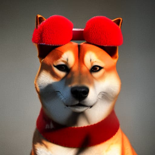 redshift style Create roaring shiba wearing red headband