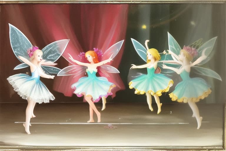  Fairies dancing on a table