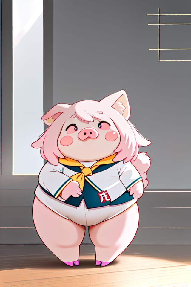  anthropomorphic furry cute pig girl、athletics uniform、extremely obese policewoman of pig girl:1.2、bright deep pink colored short hair、droopy bent pig's ears、ultra detailed plump & fat face、sprint down on the track、sweaty & troubled expression、💩、💩、 hyperrealistic, full body, detailed clothing, highly detailed, cinematic lighting, stunningly beautiful, intricate, sharp focus, f/1. 8, 85mm, (centered image composition), (professionally color graded), ((bright soft diffused light)), volumetric fog, trending on instagram, trending on tumblr, HDR 4K, 8K