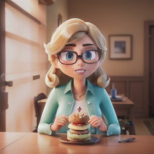  Hamburger, 3D Style, rendering hyperrealistic, full body, detailed clothing, highly detailed, cinematic lighting, stunningly beautiful, intricate, sharp focus, f/1. 8, 85mm, (centered image composition), (professionally color graded), ((bright soft diffused light)), volumetric fog, trending on instagram, trending on tumblr, HDR 4K, 8K