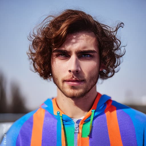 portrait+ style russian queer fitness instructor brunette very cute dude face