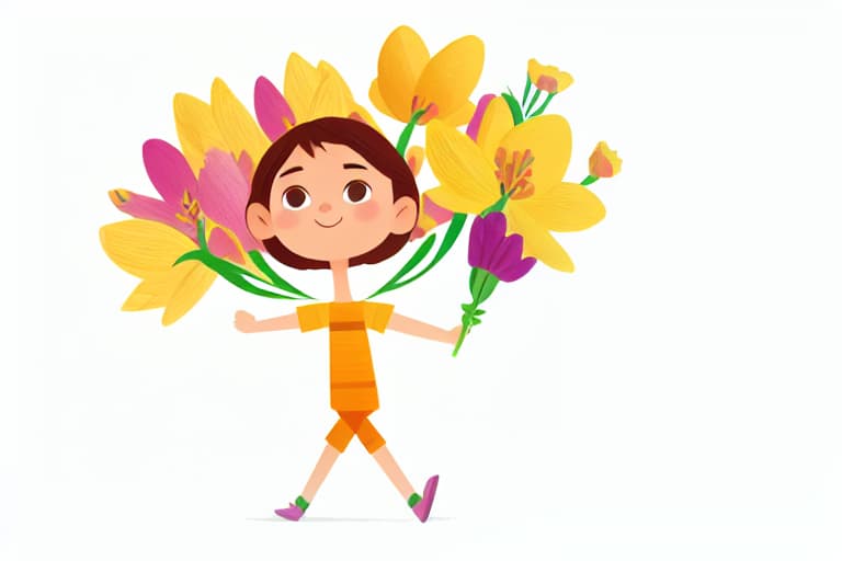  Person with flowers, whole body