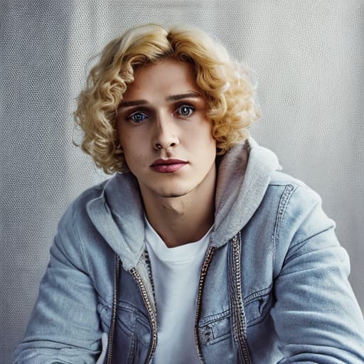 portrait+ style Russian homosexual queer YouTuber blonde hunk dude face