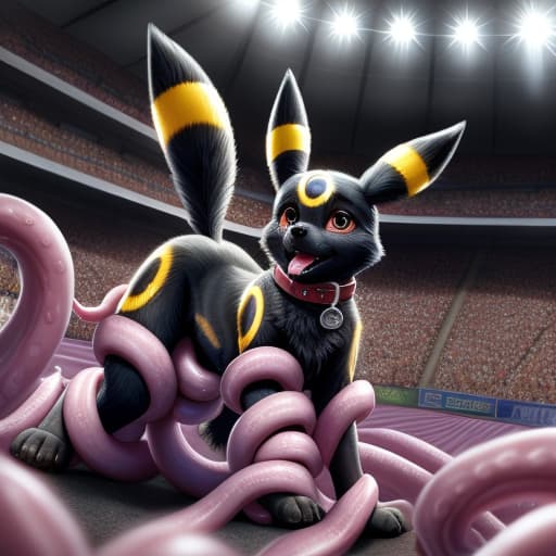  ((Umbreon)), , (((hard penetration of the tentacle into the , ears and , bulge on the stomach))), anatomically correct, gaping ,in the center of the stadium, (wearing a Pokemon trainer's cap), public humiliation, in front of witnesses, in the crowd ,knot, dog , feet towards the viewer, lying with his paws towards the viewer, penetration, public indecency, ,sperm in , , , tears, scaredy boy, tongue, ready to , after , sweat, tired, collar, cute,, , presenting , , s,, raised tail, paws,, best quality, shaded, extreme detail, highly detailed, ultradetailed, intricate, realistic, detailed background, hi res, realistic, photography \(artwork\), (by kenket