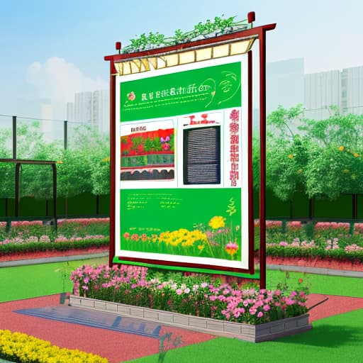  "Please design an advertising display board for a school planting base named Danfeng Garden."，