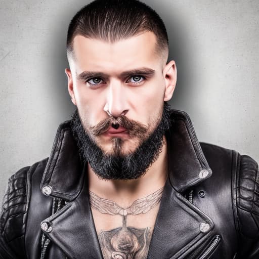 portrait+ style russian queer biker brunette very cute dilf dude face