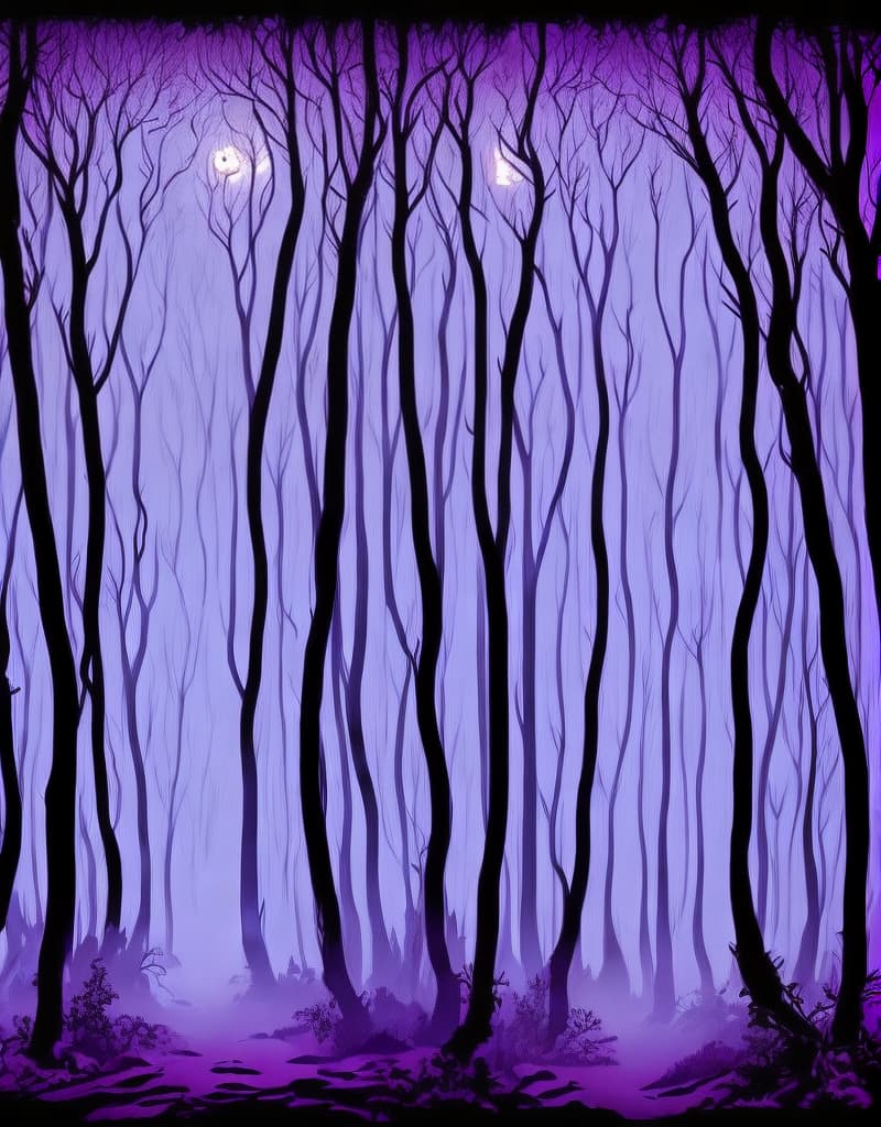  magical forest at night