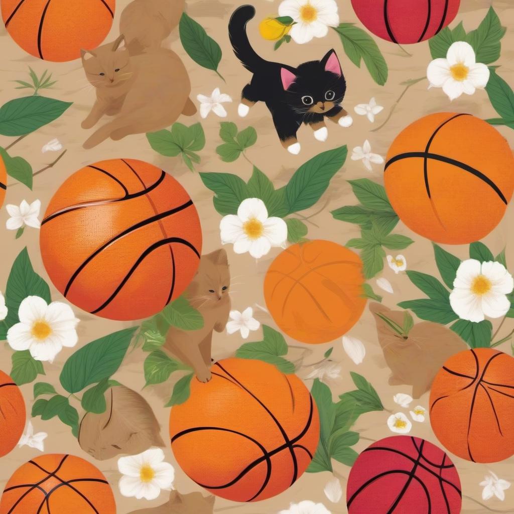  Kitty plays basketball