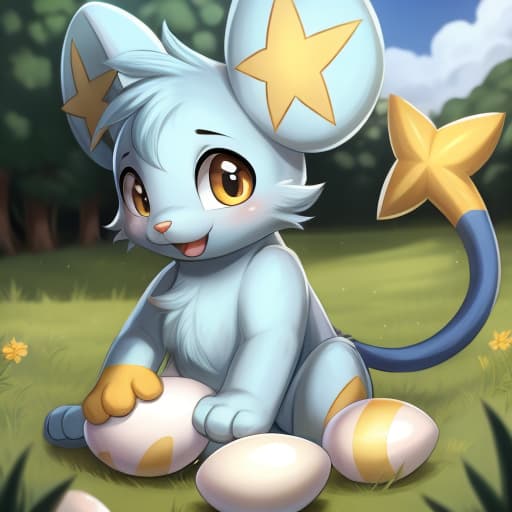  Shinx, feral cat, egg in ass, anal oviposition,, open eyes, digital art, masterpiece, 4k, fine details,