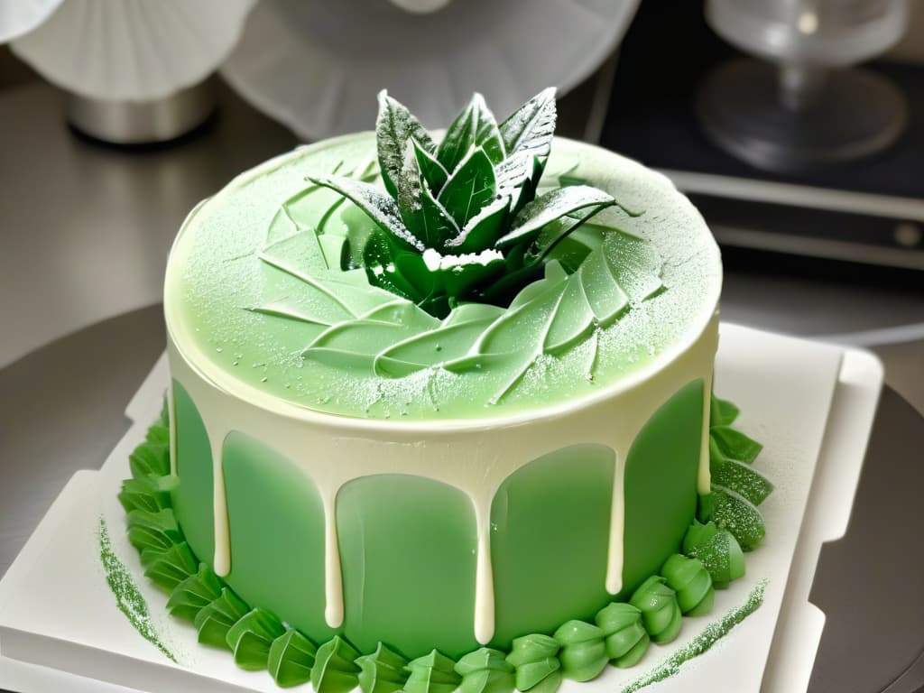  An ultradetailed image of a delicate, intricate sugar sculpture being meticulously crafted by a pastry chef's hands. The chef is using precision tools to shape the sugar into a visually stunning design, showcasing the advanced techniques of hydrocolloid texturizing in pastry making. The image captures the artistry and skill involved in creating unexpected textures using hydrocolloids, with a focus on the meticulous process and the intricate details of the sugar sculpture. hyperrealistic, full body, detailed clothing, highly detailed, cinematic lighting, stunningly beautiful, intricate, sharp focus, f/1. 8, 85mm, (centered image composition), (professionally color graded), ((bright soft diffused light)), volumetric fog, trending on instagram, trending on tumblr, HDR 4K, 8K