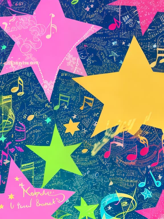  Wallpaper with lots of musical notes cute colorful stars