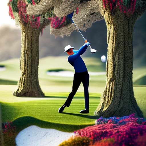 wa-vy style trump playing golf with alien hyperrealistic, full body, detailed clothing, highly detailed, cinematic lighting, stunningly beautiful, intricate, sharp focus, f/1. 8, 85mm, (centered image composition), (professionally color graded), ((bright soft diffused light)), volumetric fog, trending on instagram, trending on tumblr, HDR 4K, 8K