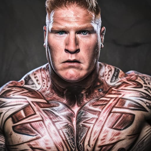 portrait+ style Brock Lesnar queer face