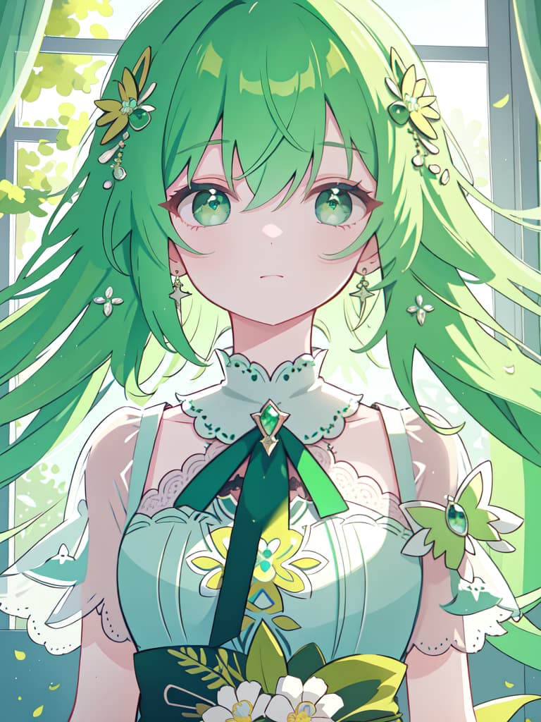  Green hair, masterpiece, best quality,8k,ultra detailed,high resolution,an extremely delicate and beautiful,hyper detail