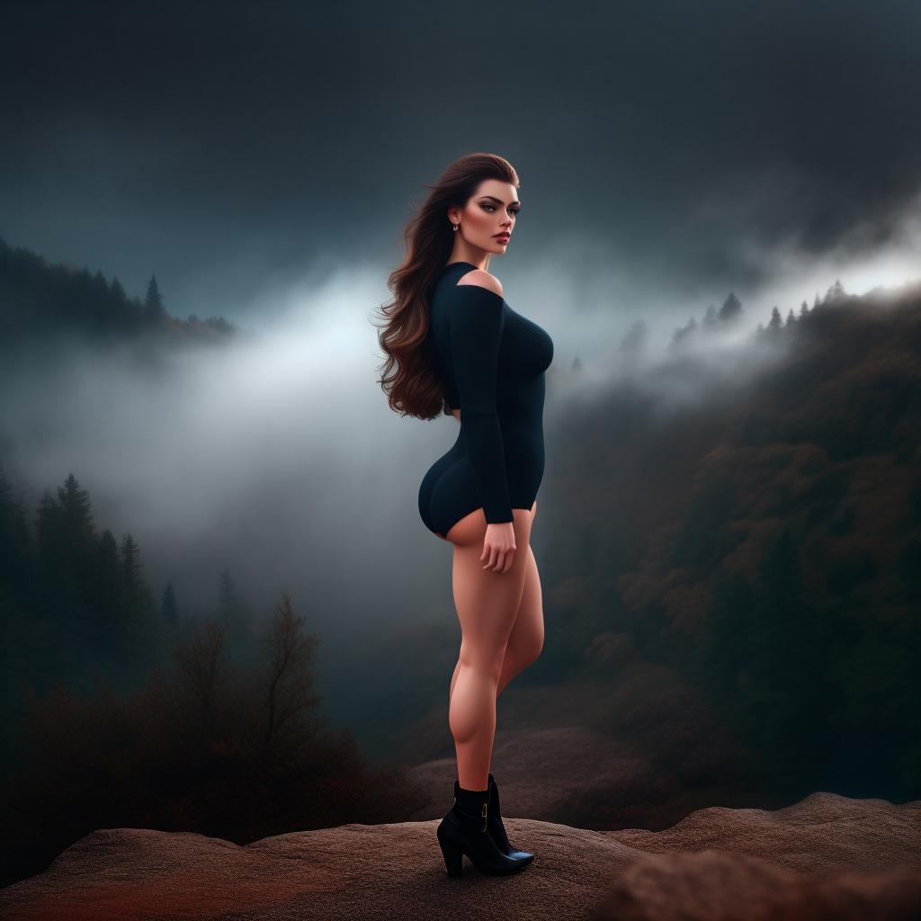  brunette ass hyperrealistic, full body, detailed clothing, highly detailed, cinematic lighting, stunningly beautiful, intricate, sharp focus, f/1. 8, 85mm, (centered image composition), (professionally color graded), ((bright soft diffused light)), volumetric fog, trending on instagram, trending on tumblr, HDR 4K, 8K