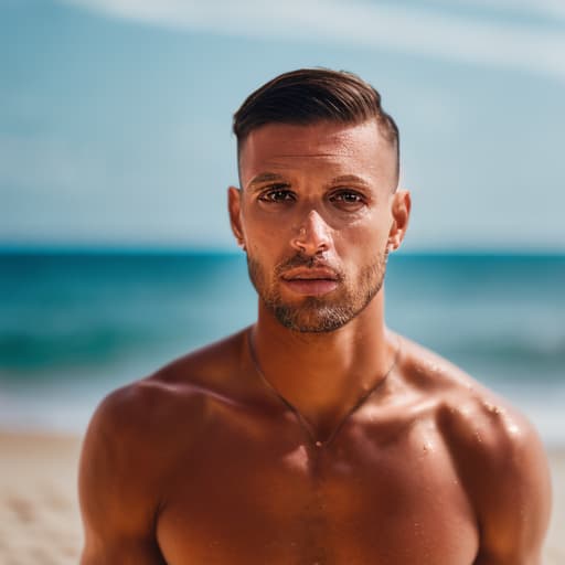 portrait+ style man on the beach