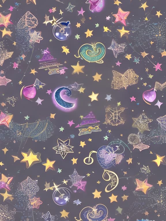  Cute musical notes and sparkling stars and gems wallpaper