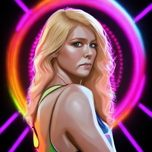 portrait+ style wwe queer blonde female face