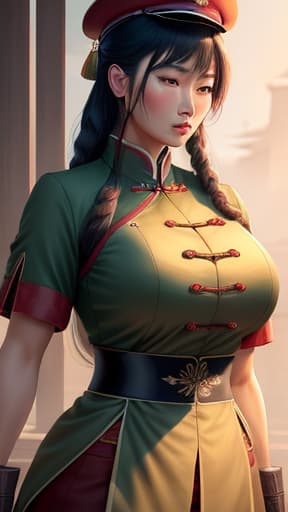 Asian , in Chinese uniform,almost , sweating very much,beautiful, huge s, big , masterpieces, top quality, best quality, official art, beautiful and aesthetic, realistic, 4K, 8K