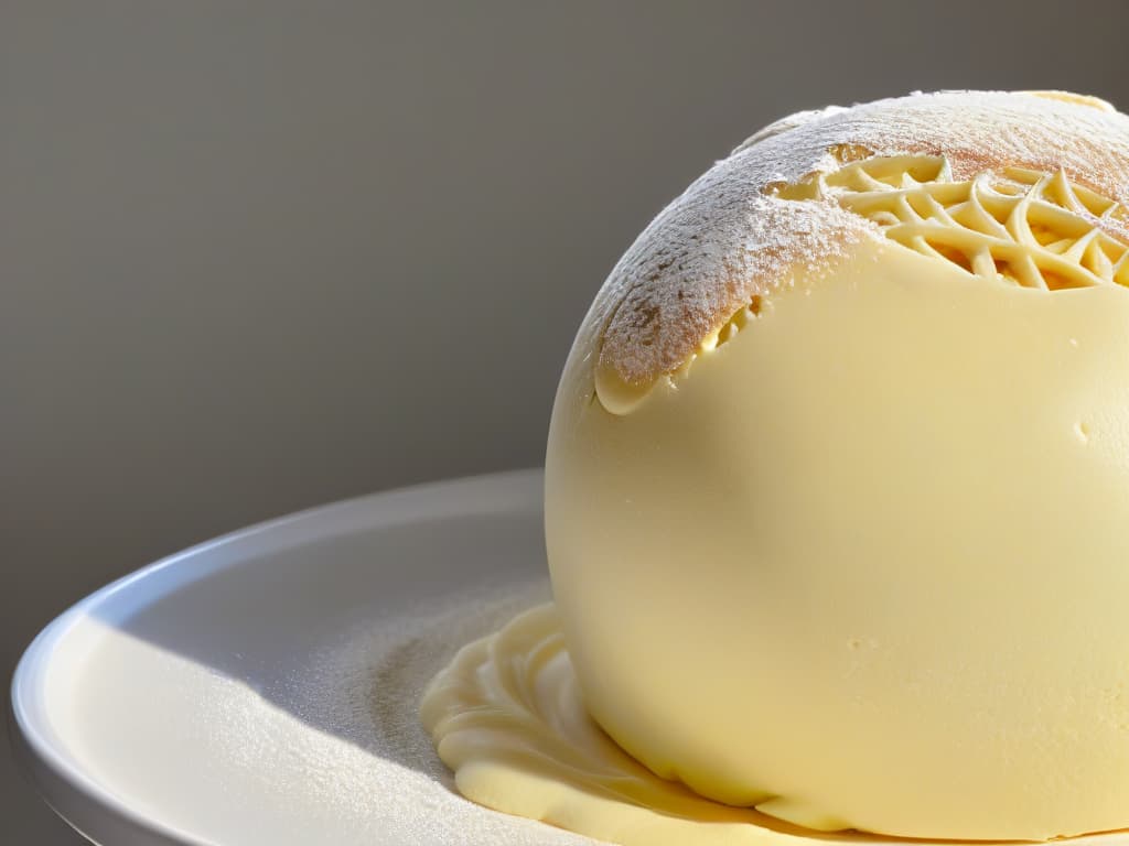  A closeup, ultradetailed image of a perfectly kneaded ball of dough, showcasing the intricate network of gluten strands that provide elasticity and structure to baked goods. The dough is smooth and glossy, with visible stretch marks indicating its readiness for shaping and baking. The minimalist composition highlights the beauty and importance of gluten in pastry making, appealing to both professional bakers and home cooks looking to elevate their baking skills. hyperrealistic, full body, detailed clothing, highly detailed, cinematic lighting, stunningly beautiful, intricate, sharp focus, f/1. 8, 85mm, (centered image composition), (professionally color graded), ((bright soft diffused light)), volumetric fog, trending on instagram, trending on tumblr, HDR 4K, 8K