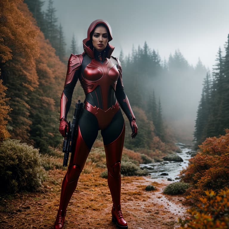  red body hyperrealistic, full body, detailed clothing, highly detailed, cinematic lighting, stunningly beautiful, intricate, sharp focus, f/1. 8, 85mm, (centered image composition), (professionally color graded), ((bright soft diffused light)), volumetric fog, trending on instagram, trending on tumblr, HDR 4K, 8K