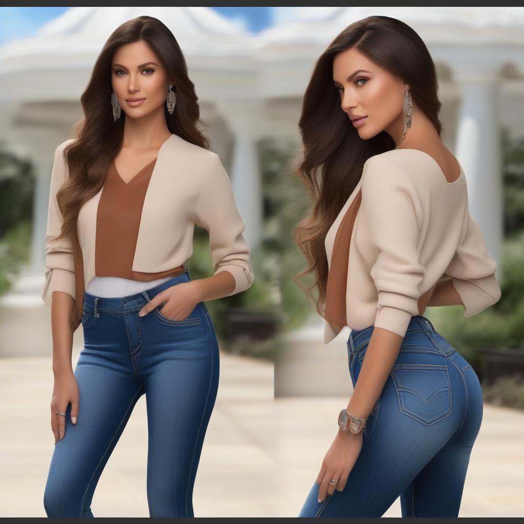  skinny old hot back view skin tight cheeky blue jeans clroom ponytail , ((masterpiece)), best quality, very detailed, high resolution, sharp, sharp image, extremely detailed, 4k, 8k